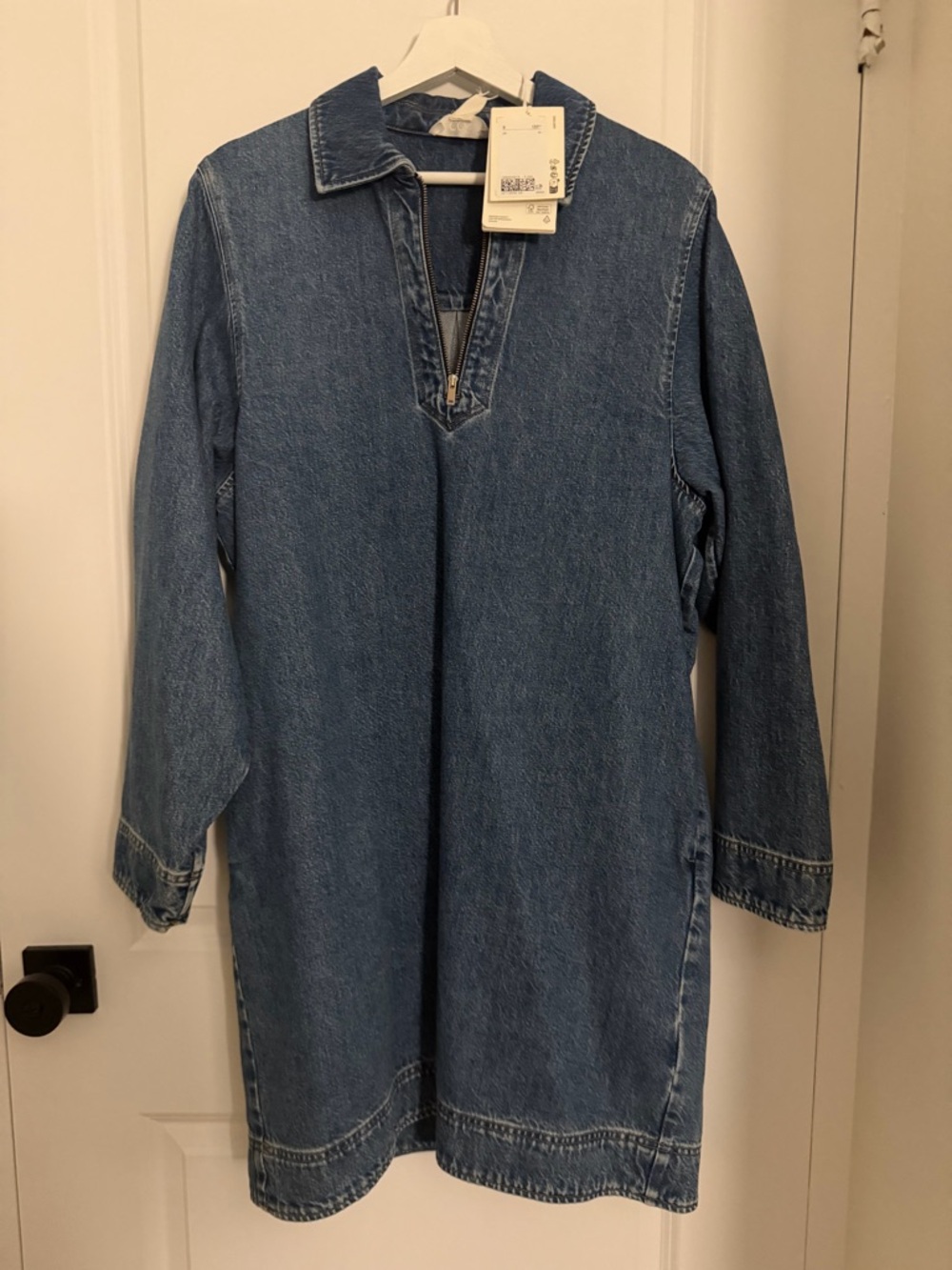 COS Blue Denim Midi Dress